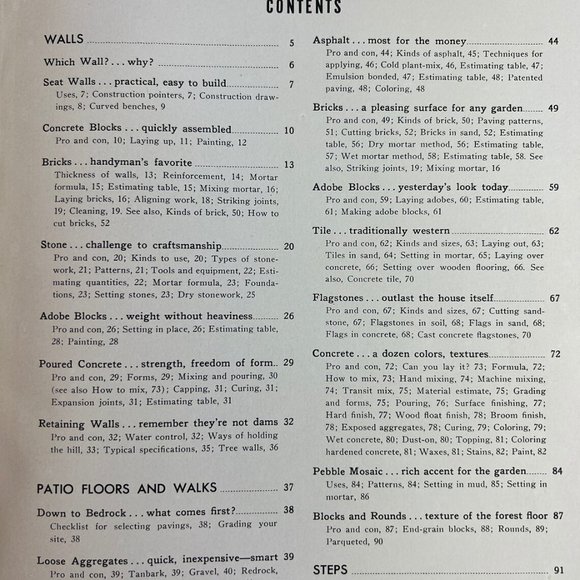 How To Build Walks Walls Patio Floors A Sunset Book 1952 mid century modern - Picture 2 of 5